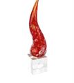 CORNO GRANDE ROSSO LISCIO CM 20 CON BASE CRISTALLO
