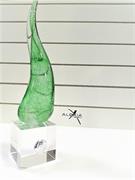 CORNO GRANDE VERDE LISCIO CM 20 CON BASE CRISTALLO