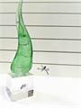 CORNO GRANDE VERDE LISCIO CM 20 CON BASE CRISTALLO