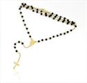 COLLANA ROSARIO PIETRE BLU 3MM CM50 DORATA ARG 925