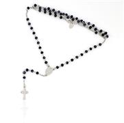 COLLANA ROSARIO PIETRE BLU 3MM CM50 RODIATA ARG 925