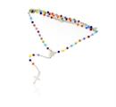 COLLANA ROSARIO MULTICOLOR 3MM CM50 RODIATA ARG.925