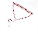 COLLANA ROSARIO PIETRE ROSSE 3MM CM50 RODIATA ARG.925