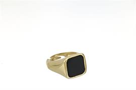 ANELLO DORATO QUADRATO CON ONICE ARG.925%