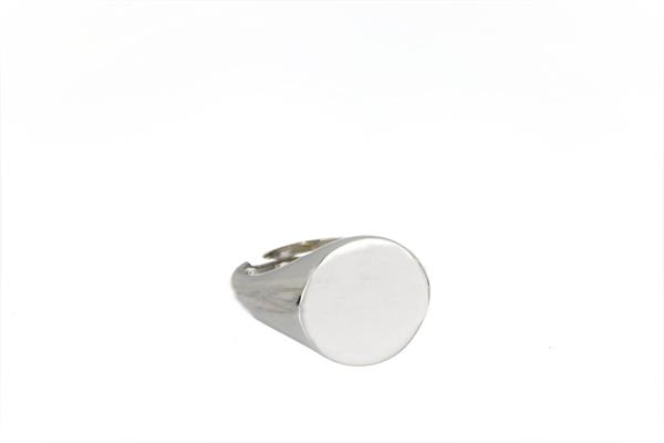 ANELLO DONNA MIGNOLO OPEN TONDO LISCIO RODIATO ARGENTO 925