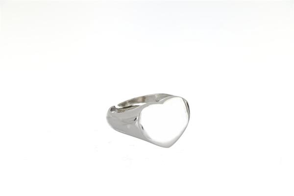 ANELLO CUORE RODIATO ARGENTO 925%