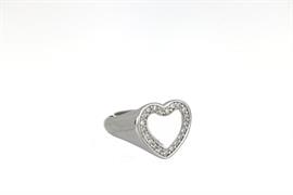 ANELLO DONNA MIGNOLO OPEN CUORE ZIRCONATO RODIATO ARGENT 925