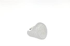 ANELLO OVALE PALLINATO ARGENTATO ARG.925%