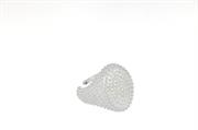 ANELLO OVALE PALLINATO ARGENTATO ARG.925%