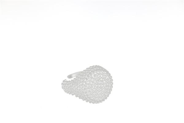 ANELLO DONNA MIGNOLO OPEN TONDO PALLINATO BIANCO ARGENT 925