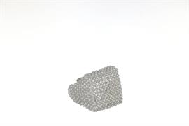ANELLO PALLINATO QUADRATO RODIATO ARG.925%