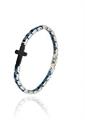 BRACCIALE CERAMICA E ACCIAIO CON CROCE NERA