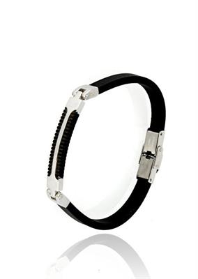 BRACCIALE ACCIAIO E CAUCCIU'