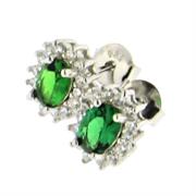ORECCHINI KATE OVALI 4X6mm VERDI ARG 925