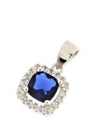 CIONDOLO KATE QUADRATO 6X6 BLU ARG 925