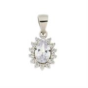 CIONDOLO KATE OVALE 5X7 BIANCO ARG 925