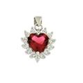 CIONDOLO CUORE ROSSO IN ARGENTO 925