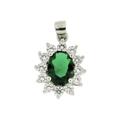 CIONDOLO OVALE VERDE ARGENTO 925%