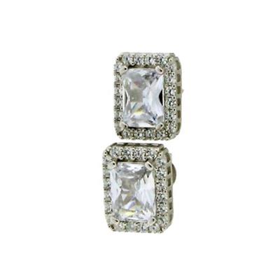 ORECCHINI KATE QUADRATI 6X8mm BIANCHI ARG.925%
