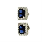 ORECCHINI KATE QUADRATI 6X8mm BLU ARG.925%