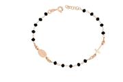 BRACCIALE ROSARIO C/PIETRE NERE ARG.RAMATO