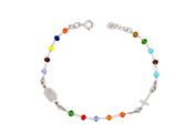 BRACCIALE ROSARIO C/PIETRE MULTICOLOR ARG.925%