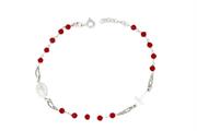 BRACCIALE ROSARIO C/PIETRE ROSSE ARG.