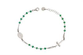 BRACCIALE ROSARIO PIETRE VERDI RODIATO ARG 925