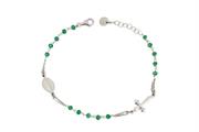 BRACCIALE ROSARIO PIETRE VERDI RODIATO ARG 925