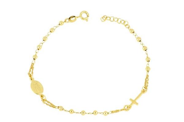 BRACCIALE ROSARIO DIAM 3 LISCIO ARG.DORATO