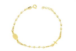 BRACCIALE ROSARIO mm3 LISCIO DORATO ARG.925