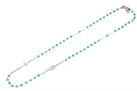 COLLANA ROSARIO GIROCOLLO C/PIETRE TURCHESE ARG.925%