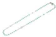 COLLANA ROSARIO C/PIETRE TURCHESE ARG.925%