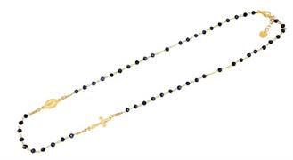 COLLANA ROSARIO GIROCOLLO C/PIETRE BLU ARG 925