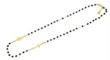 COLLANA ROSARIO C/PIETRE BLU ARG.DORAT