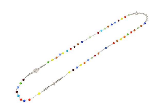 COLLANA ROSARIO C/PIETRE MULTICOLR AR.RH