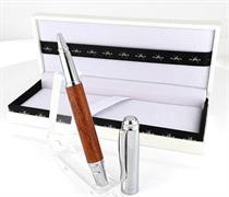 PENNA ROLLER IN LEGNO E CROMATA