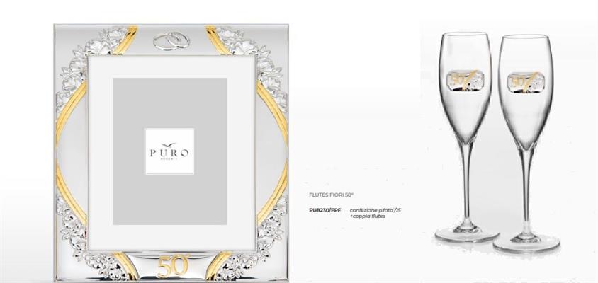 CONFEZIONE COPPIA FLUTE 50ESIMO ANN+CORN 15X20