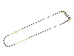 COLLANA ROSARIO GIROCOLLO CON PIETRE NERE cm53