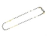 COLLANA ROSARIO DORATA CON PIETRE NERE cm53