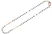 COLLANA ROSARIO GIROCOLLO RAMATA CON PIETRE NERE cm53