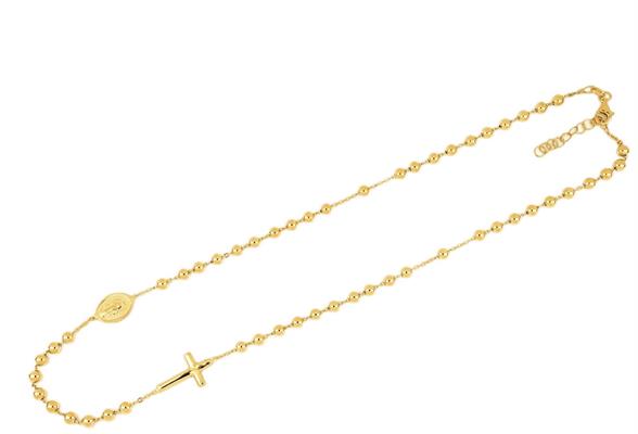 COLLANA ROSARIO GIROCOLLO DORATA mm4 cm50