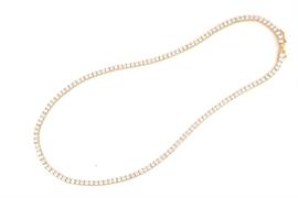 COLLANA TENNIS mm3 cm45 DORATA PIETRE BIANCHE