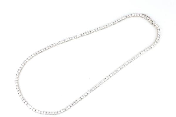 COLLANA TENNIS mm3 cm45 RODIATA PIETRE BIANCHE