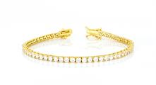 BRACCIALE TENNIS 3mm 20cm DORATO PIETRE BIANCHE