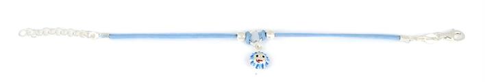 BRACCIALE COTONE ARG CELESTE CON SOLE SMALTATO