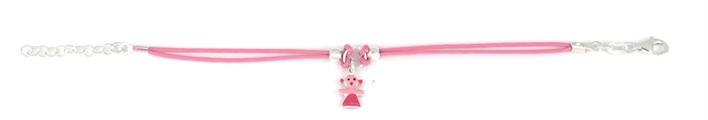 BRACCIALE COTONE ARG ROSA CON BIMBA SMALTATA
