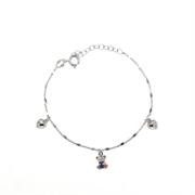 BRACCIALE BIMBO ARG RODIATO CON ORSETTO SMAL E CUORE LISCIO