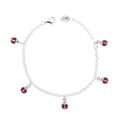 BRACCIALE BIMBO ARG BIANCO CON COCCINELLE PENDENTI