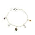 BRACCIALE BIMBO ARG BIANCO CON PENDENTI CUORI E STELLE